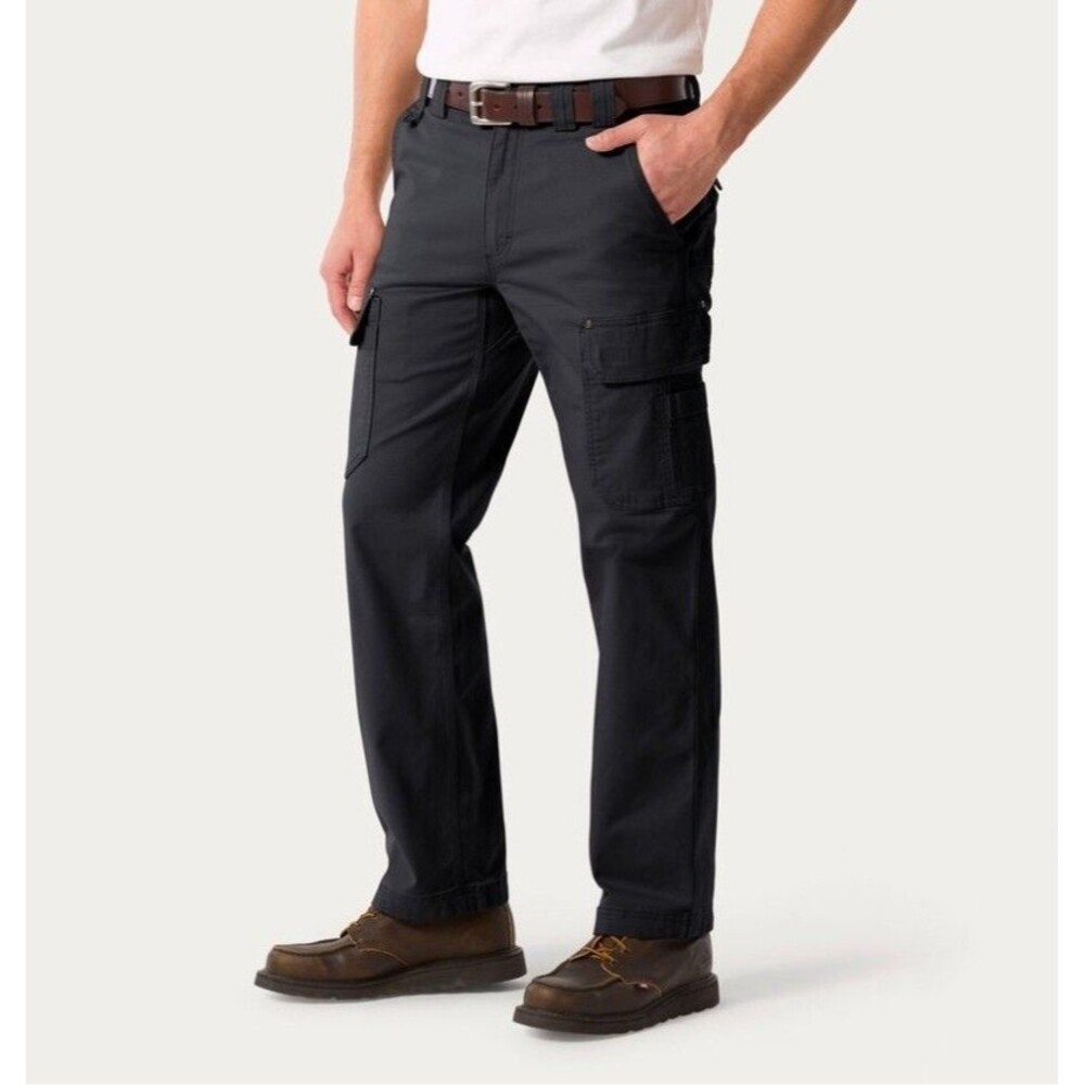 Duluth Trading Co Flex Fire Hose Black Canvas Cargo Pants 40x32 Retails $85